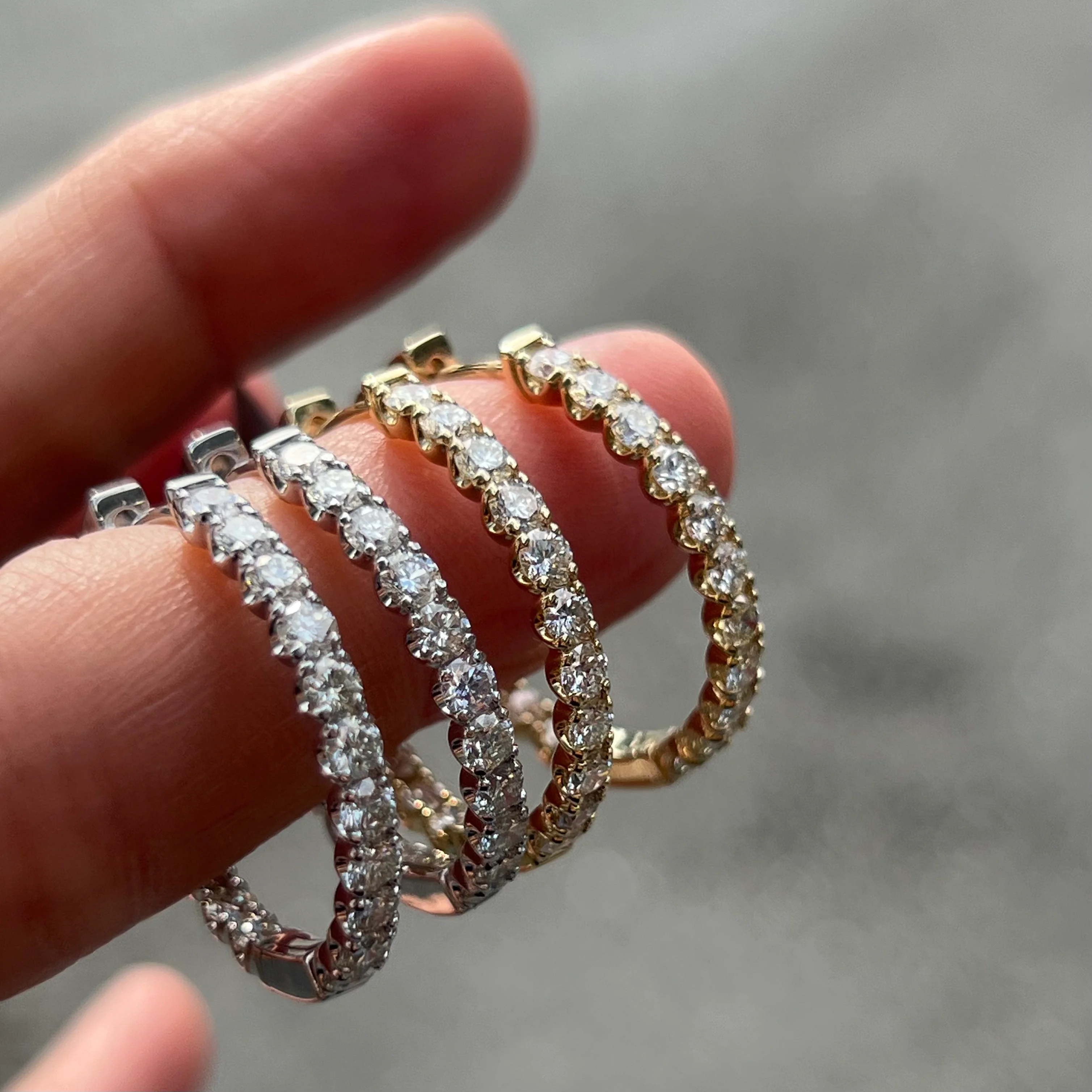 Inside Out Diamond Hoop Earrings - Image 3